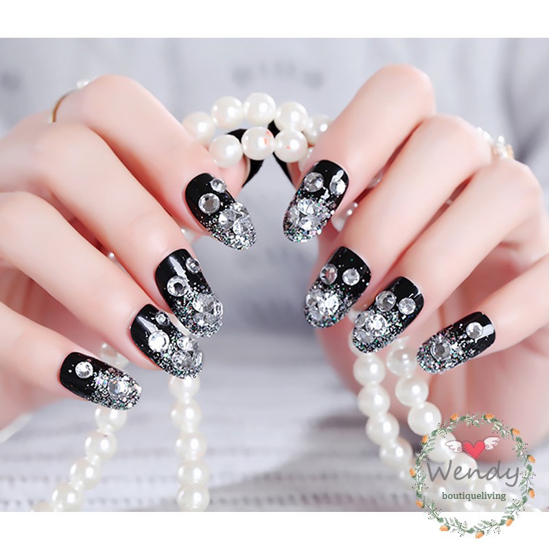 24pcs-3d-bling-nail-art-jewelry-glitter-rhinestone-decor-nail-tips-black-fake-nails