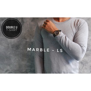 ออกใบกำกับภาษีได้ - Marble - Long Sleeve (เสื้อยืดแขนยาว - สีเทาผ้าท็อปดราย์) ** เสื้อยืดซักไม่ต้องรีด **  ไม่มีการเย็บตะเข็บข้างตัวเสื้อ