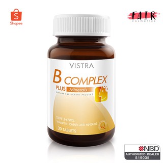 Vistra B Complex Plus Minerals วิสทร้า บี คอมเพล็กซ์ พลัส มิเนอรอลล์ บรรจุ 30 เม็ด