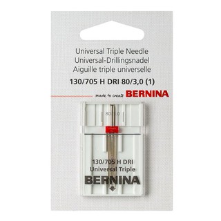 BERNINA เข็มสามเย็บตกแต่งเบอร์ 12(80) ระยะห่างระหว่าง 3 เข็ม 1 มม. ใช้กับจักรบ้านทุกยี่ห้อ