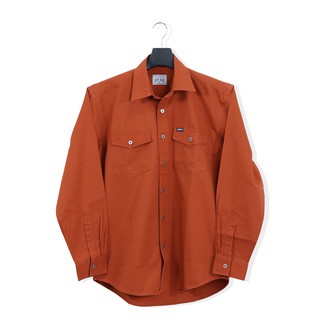 Bovy Shirt - เสื้อเชิ้ตแขนยาวสีพึ้น สีส้มอิฐ รุ่นBB 3598 -RD-09