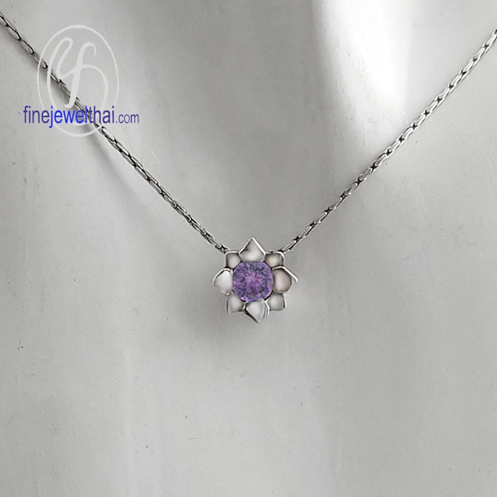 finejewelthai-จี้อะเมทิสต์-อะเมทิสต์-จี้พลอย-พลอยประจำเดือนเกิด-amethyst-silver-pendant-birthstone-p1058amt00e