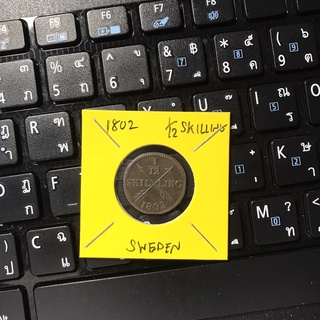 Special Lot No.60516 ปี1802 สวีเดน 1/12 SKILLING เหรียญสะสม เหรียญต่างประเทศ เหรียญเก่า หายาก ราคาถูก