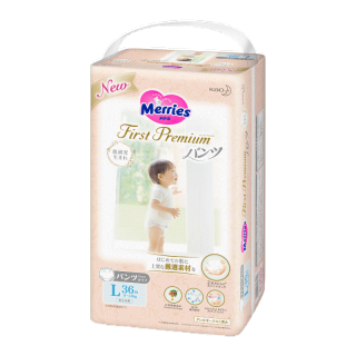 โปรโมชั่น : แพ็คเดี่ยว เมอร์รี่ส์เฟิสต์พรีเมียม ชนิดกางเกง ไซส์ L 36 ชิ้น Merries First Premium Pants L 36 pcs