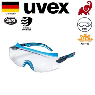 Uvex 9167602 OTG SN CB Safety Spectacle Blue Frame Clear Supravision Excellence Len