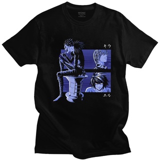 [S-5XL] เสื้อยืดแขนสั้น ผ้าฝ้าย พิมพ์ลายอนิเมะญี่ปุ่น Novelty Death Note Shinigami Ryuk สําหรับผู้ชาย Yagami L Idea DMfh