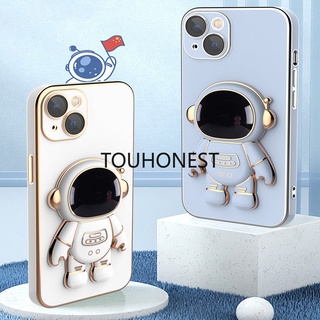 เคส Casing For Apple iPhone 11 Pro Max เคส iPhone 12 Pro Max เคส iPhone 12 Mini Soft Electroplating Cute astronaut Phone Case โทรศัพท์มือถือ แบบนิ่ม ลายนักบินอวกาศ สําหรับ
