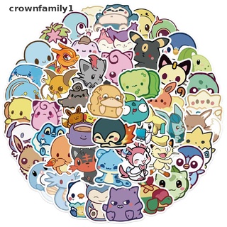 [crownfamily1] สติกเกอร์ ลายโปเกม่อน ปิกาจู สําหรับติดตกแต่งกีตาร์ แล็ปท็อป กระเป๋าเดินทาง 50 ชิ้น