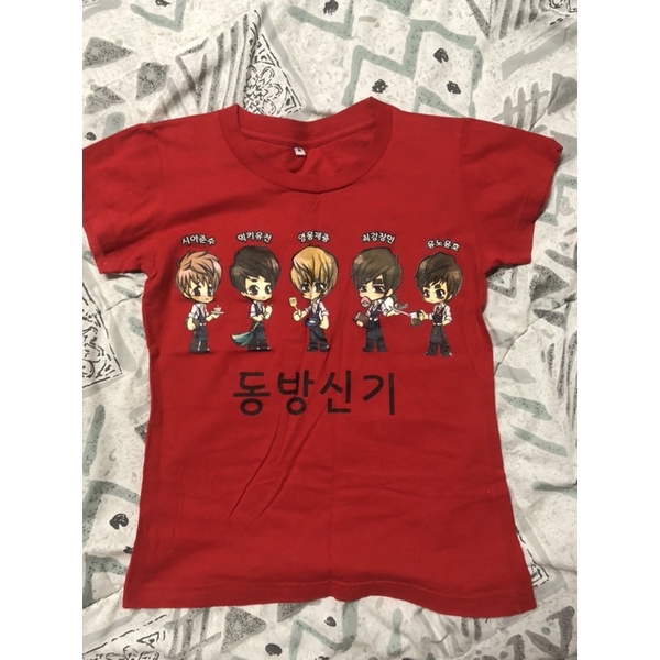 ส่งฟรีไม่ใช้โค้ด-เสื้อยืดมือสองสกรีน-ทงบังชินกี-tvxq