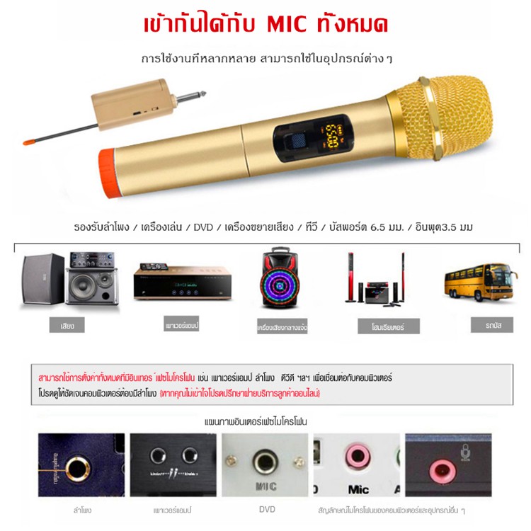 ไมค์โครโฟน-ไมค์ลอยแบบพกพา-ชุดรับ-ส่งไมโครโฟนไร้สาย-ไมค์คู่แบบมือถือ-wireless-microphone-uhf