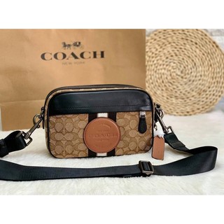 💥COACH Graham Crossbody In Signature Jacquard With Stripe And Coach Patch ((4118))