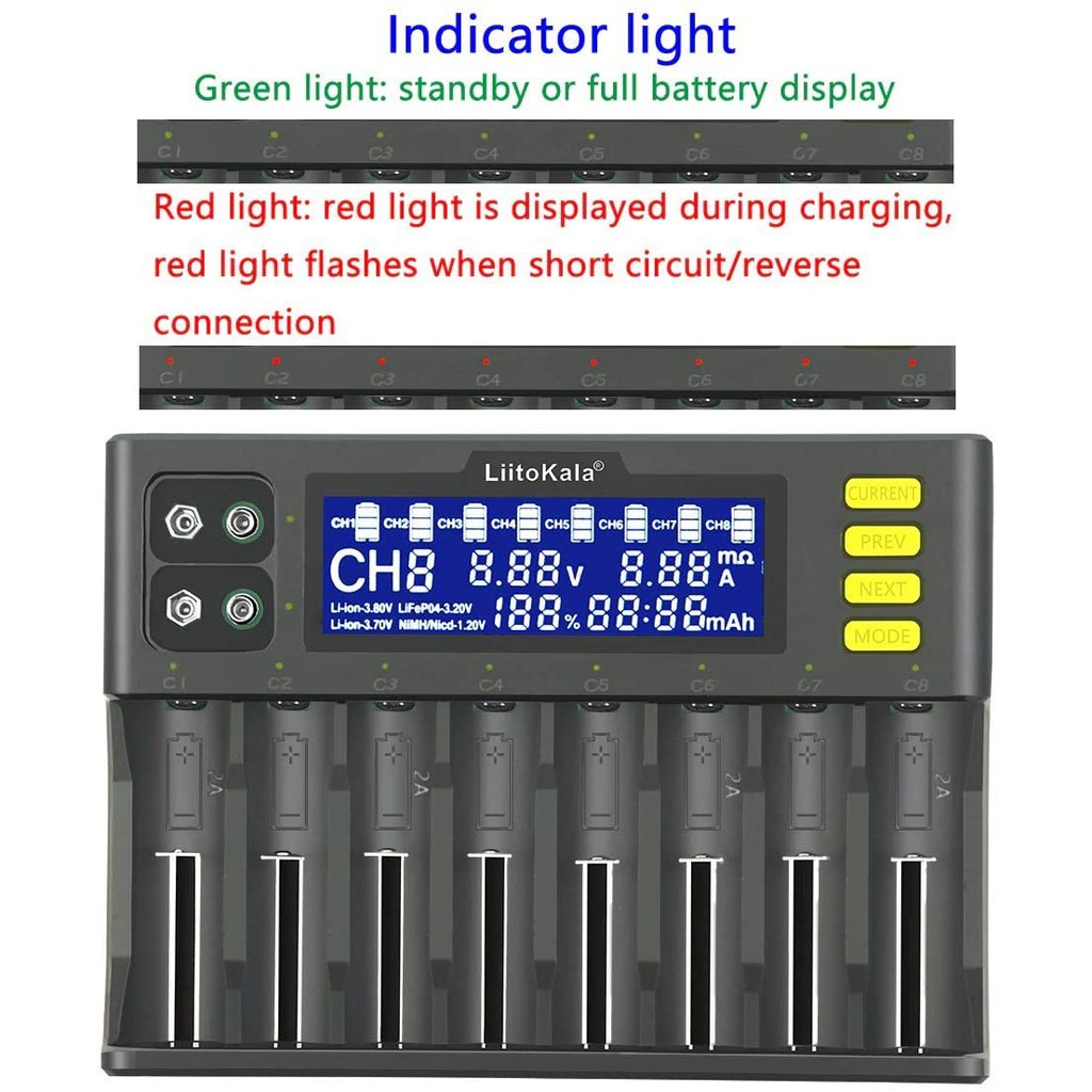 liitokala-lii-s8-เครื่องชาร์จแบต-8-ราง-และช่องชาร์จถ่าน-9v-2-ช่อง-พร้อมหน้าจอlcdแสดงสถานะ-ออกใบกำกับภาษีได้-batterymania