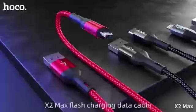 hoco-x2-maxสายชาร์จ-micro-usb-rapid-charging-data-สำหรับ-ip-ss-tc-น้ำหนักเบา-คุณภาพดี-ชาร์จไว-แบบพกพา-สายยาว1เมตร-ไม่บ