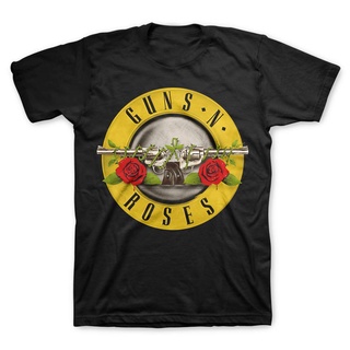 ROUND คอลูกเรือbravado mens guns n roses bullet t-shirt plus size clic sportwear ของขวัญวันเกิด-4XL