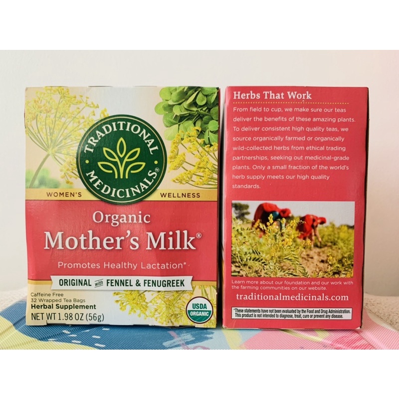 พร้อมส่งที่ไทย-ชาเร่งนมแม่-ออร์แกนิค-32-ถถุง-นำเข้า-organic-mothers-milk-naturally-caffeine-free-32-wrapped-bw