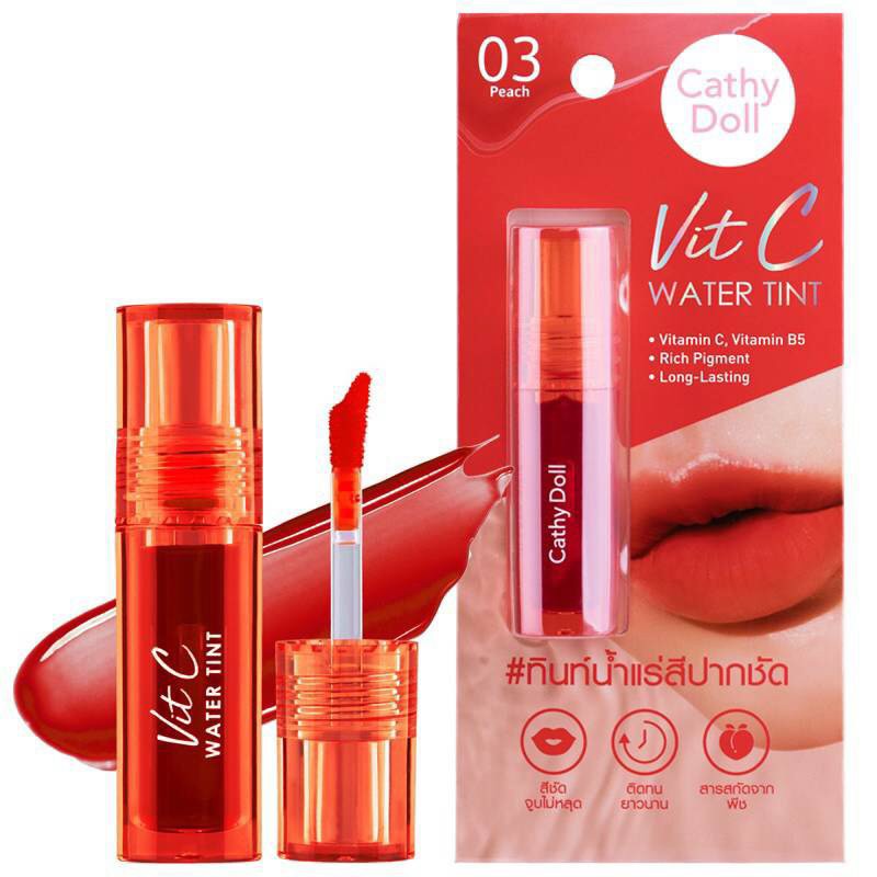 ทินท์-น้ำแร่สีปากชัด-vit-c-water-tint-cathy-dollวิตซี-วอเตอร์-ทินท์-สีสวยติดทนนาน