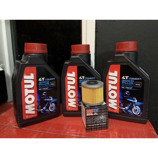 น้ำมันเครื่อง YAMAHA SR400 MOTUL 3000 Plus 4T 20W50 HC-TECH® 3 กระปุก + กรอง 1 ลูก