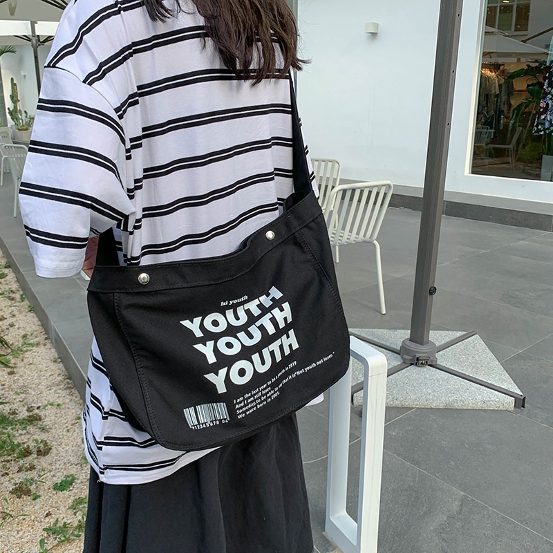 yadou-วัสดุแคนวาส-กระเป๋าสะพายสตรี-กระเป๋าสะพายข้างใบเล็กสไตล์เกาหลีฮาราจูกุ