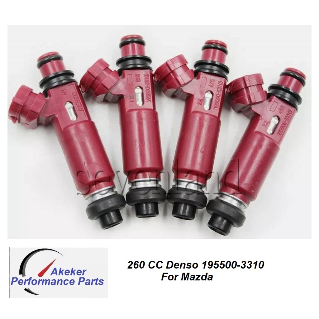 new-4-pcs-fuel-injector-e25-e85-for-mazda-mx-5-mx5-miata-323-3-1-8l-mk2-f4n5-denso-195500-3310-หัวฉีด