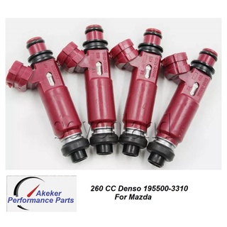 New 4 PCS Fuel Injector E25 E85 For Mazda MX-5 MX5 Miata 323 3 1.8L MK2 F4N5 DENSO 195500-3310 หัวฉีด