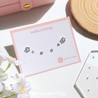 (กรอกโค้ด 72W5V ลด 65.-) earika.earrings - silvery daisy set เซ็ตต่างหูก้านเงินแท้ ผิวแพ้ง่ายใส่ได้