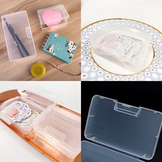 Transparent Plastic Storage Empty Card Stationery Packing Box Jewelry Organizer Case with Buckle