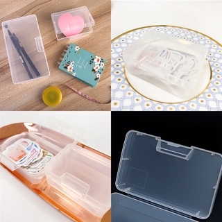 Transparent Plastic Storage Empty Card Stationery Packing Box Jewelry Organizer Case with Buckle