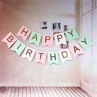 ธงวันเกิด ขอแต่งงาน ธงตกแต่งปาร์ตี้ ตัวอักษร HAPPY Birthday / I LOVE U ราคาถูก