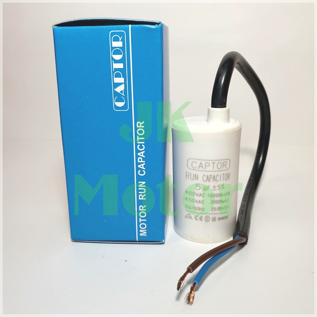 คาปาซิเตอร์รัน Run Capacitor CAPTOR ขนาด 3uF 4uF 5uF 6.3uF 8uF 10uF ...