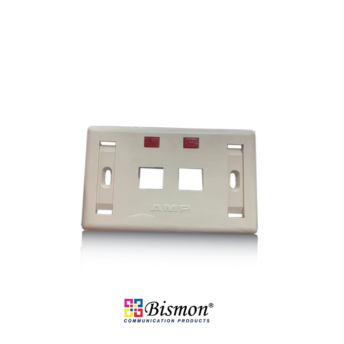 หน้ากากเต้ารับสายแลน-ยี่ห้อ-amp-netconnect-face-plate-2-port-w-icon-amp-label-commscope-6อัน-แพ็ค