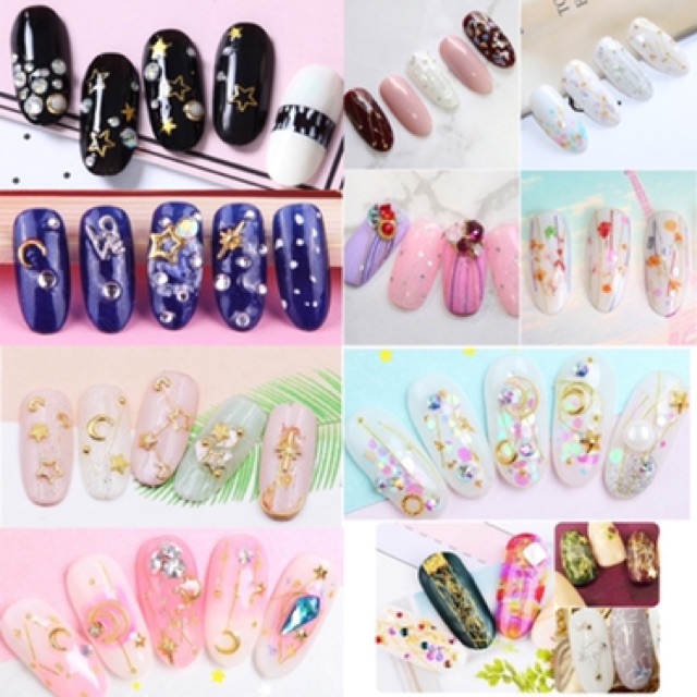 มี17แบบ-อะไหล่แต่งเล็บ12ช่อง-อะไหล่ทอง-อะไหล่ตกแต่งเล็บ-ตกแต่งเล็บเจล-nail-alloy