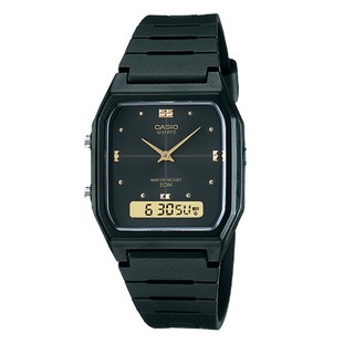 Casio Standard นาฬิกาผู้ชาย สายเรซิ่น รุ่น AW-48HE-1A - Black