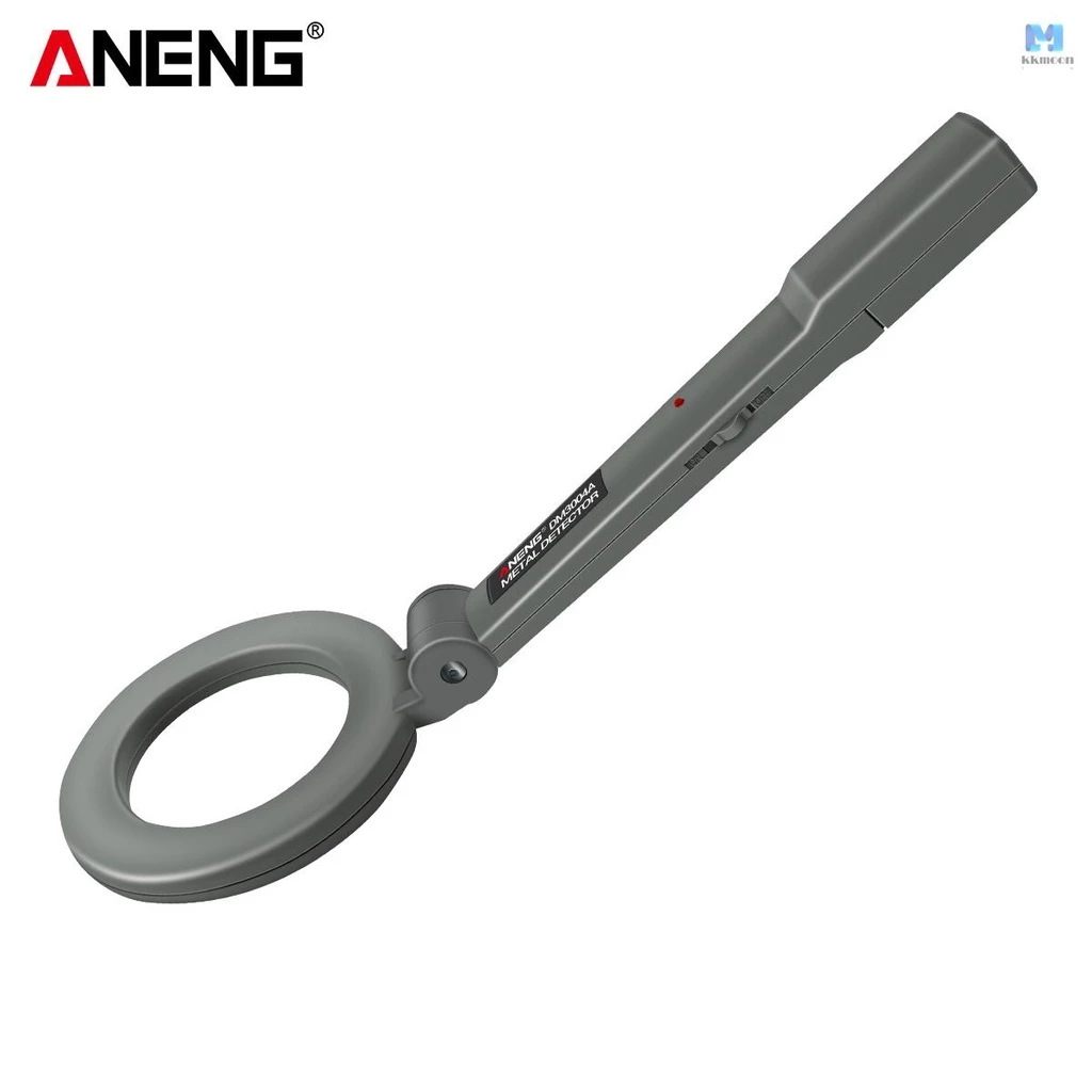 เครื่องตรวจจับโลหะแบบพกพา Aneng หัวพับได้ 180° พร้อมไฟและเสียงเตือนอัตโนมัติ