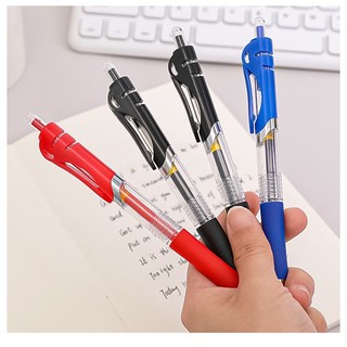 สินค้า ปากกาเจล แบบกด ปากกากด หัว 0.5 mm ปากกาน้ำเงิน ปากกาแดง ปากกาดำ เลือกสีได้ เครื่องเขียน อุปกรณ์การเรียน