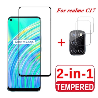 [ส่งจากไทย] ตรงรุ่น ได้แป็นชุด2in1 Realme C17 ฟิล์มเลนส์กล้อง ฟิล์มกระจกเต็มจอขอบดำ ฟิล์มกันกระแทก