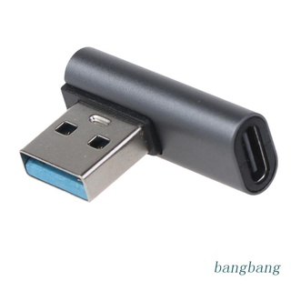 Bang อะแดปเตอร์เชื่อมต่อสายเคเบิล USB A ตัวผู้ เป็น USB C ตัวเมีย 90 องศา USB3.0 เป็น Type C รองรับ 10Gbps สําหรับ Lapt