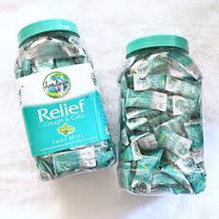 ( 1 กระปุก..200 เม็ด) ลูกอม Amrutanjan Relief Swas Mint มิ้นท์ บรรเทาอาการระคายเคืองคอเนื่องจากหวัดลงคอ