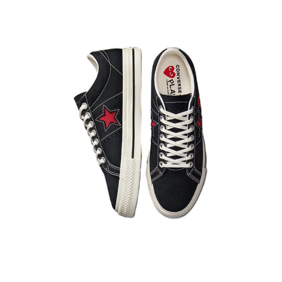 comme-des-garcons-play-x-converse-one-star-black-ของแท้-100-แนะนำ