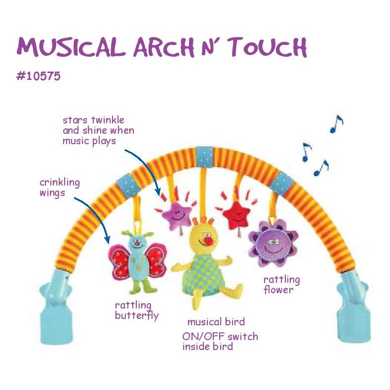 taftoys-ของเล่นเด็กอ่อน-เสียงดนตรี-ของเล่นติดรถ-ของเล่นติดเปลเด็ก-ของเล่นเสริมพัฒนาการ-musical-arch-n-touch-tf-10575