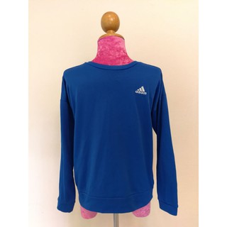 Adidas Brand_2nd handเสื้อสเวตเตอร์กีฬาแขนยาว​ สีน้ำเงินอ่อน แท้มือสองกระสอบนำเข้า​ Made in Combodia ​