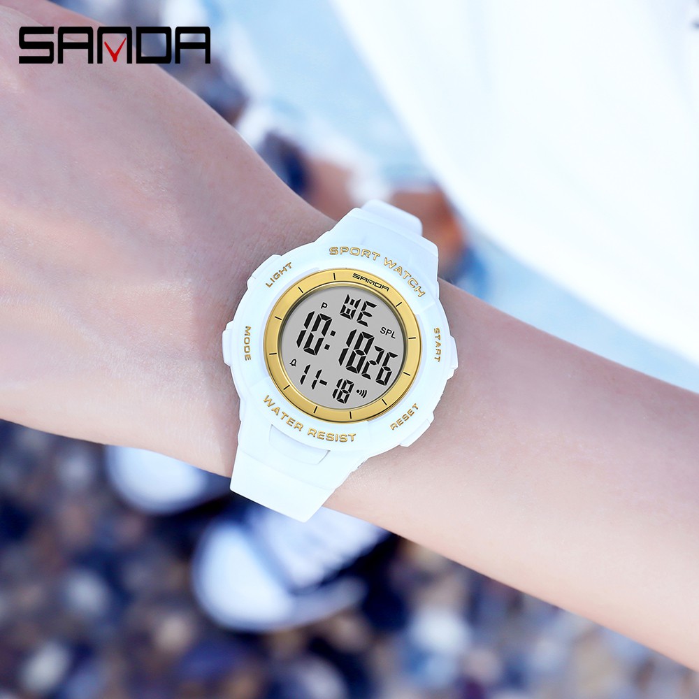 sanda-นาฬิกาข้อมือดิจิทัล-หน้าจอ-led-กันน้ํา-สไตล์สปอร์ต-แฟชั่นสําหรับผู้หญิง