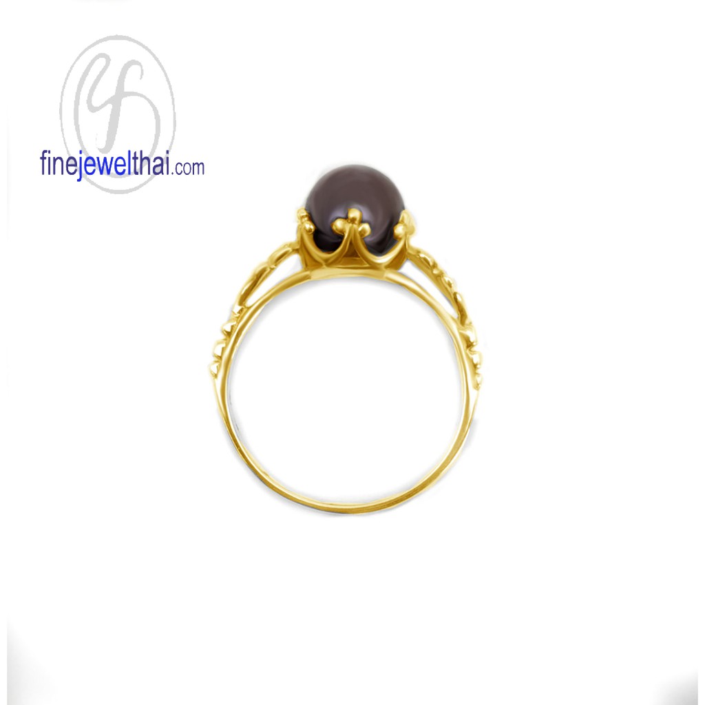 finejewelthai-แหวน-มุกแท้-แหวนเงิน-แหวนมุก-แหวนประจำเดือนเกิด-pearl-silver-ring-r1364pl-b-g