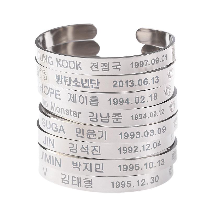 BTS Bangtan Boys JIMIN JUNGKOOK C-shaped stainless steel bracelet