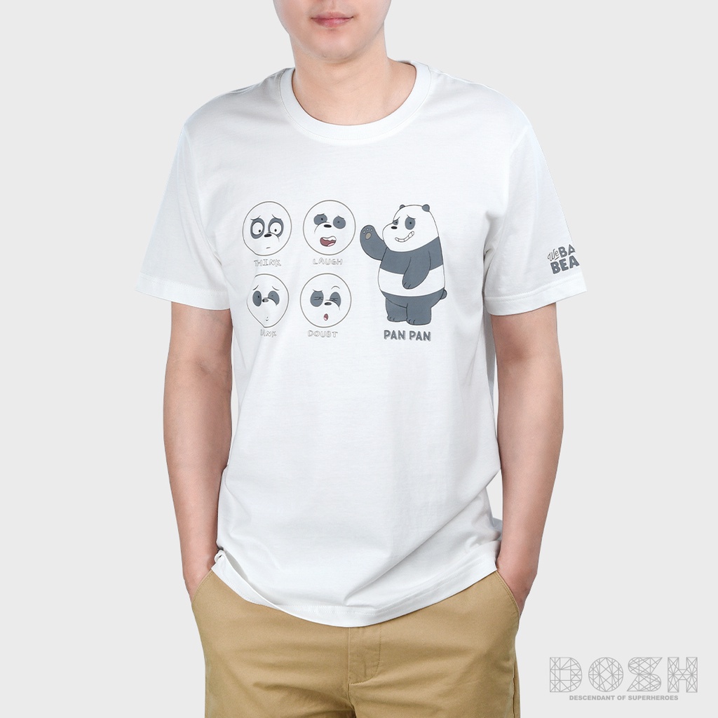 dosh-unisex-t-shirts-เสื้อยืด-คอกลม-แขนสั้น-สีขาว-ลิขสิทธิ์แท้-we-bare-bears-รุ่น-dbbmt5020-ow