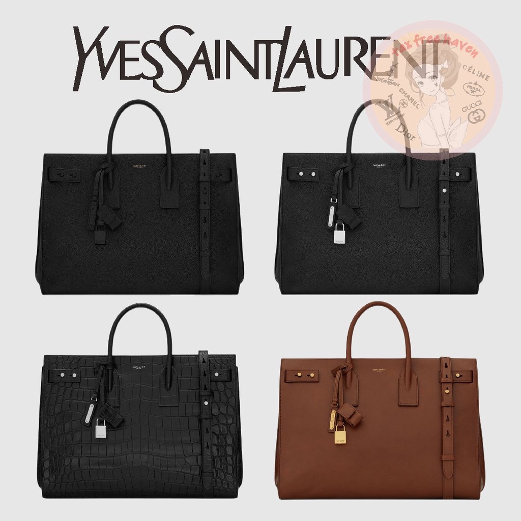 shopee-ลดกระหน่ำ-ของแท้-100-yves-saint-laurent-brand-new-sac-de-jour-grain-leather-slimline-large-bag