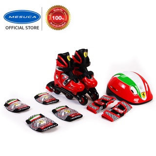 ราคาMesuca Ferrari Kids Skate Combo Set  ชุดรองเท้าสเก็ตเฟอร์รารี่ เด็ก คละสี  ล้อเลอร์เบรด FK7-1