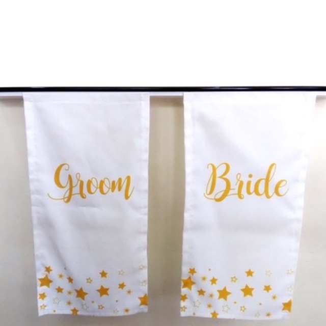 เก็บโค้ดส่งฟรีหน้าร้าน-ป้ายผ้าดิบ-groom-bride-เจ้าบ่าวสาว-ตกแต่งสถานที่-งานแต่งงาน-งานหมั้น