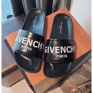 รองเท้าแตะ สไตล์แบรนด์ดัง G-ven-chy สีดำ / สีขาว