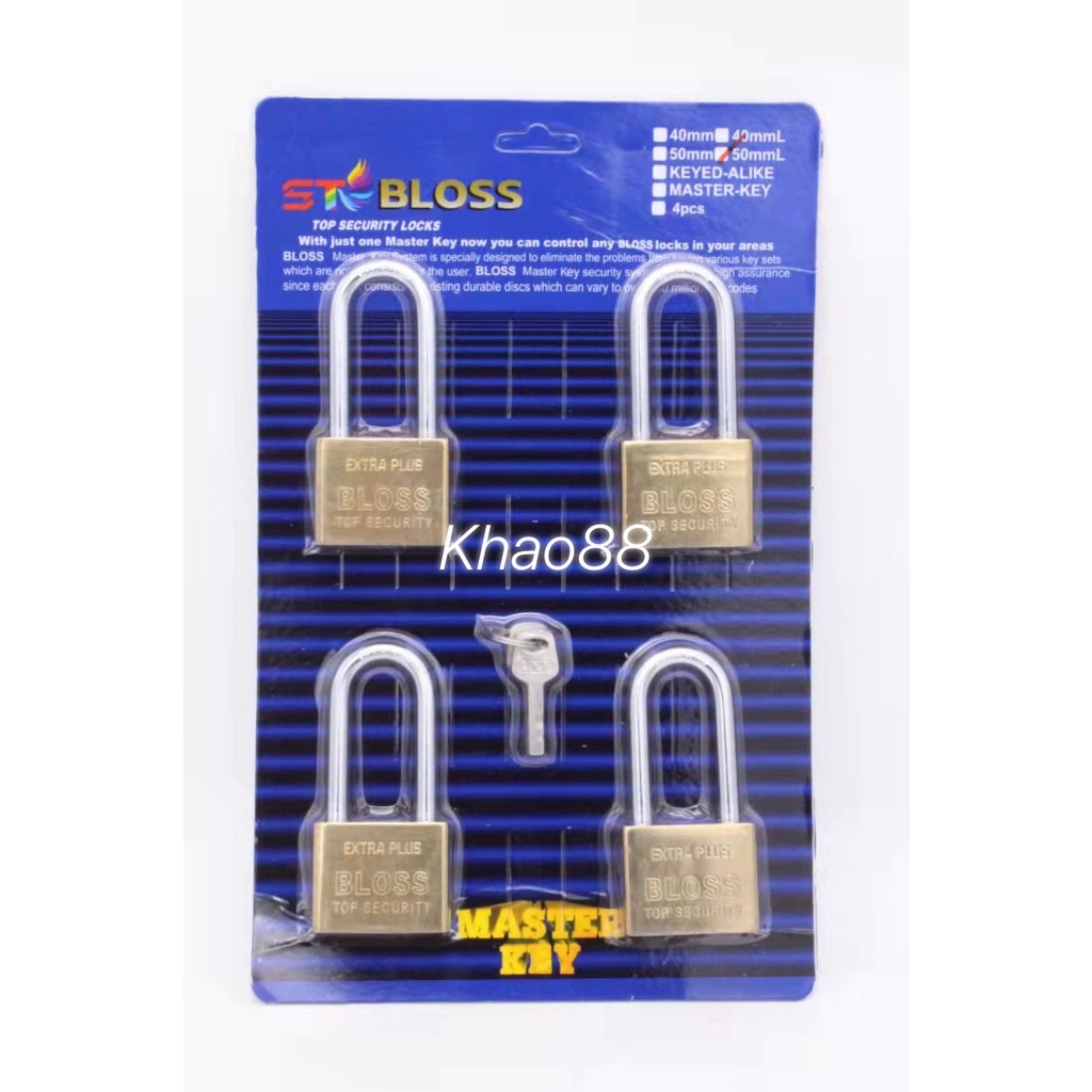 กุญแจ MASTER KEY 4 ตัว/ชุด สีสเตนเลส Bless 50 มม. คอสั้น สีเงิน !!!ราคา ...