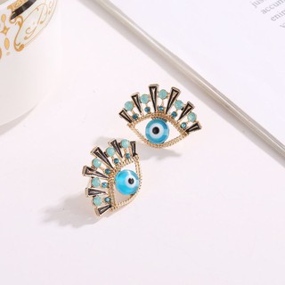 ARIN❥1 Pair Classic Blue Evil Eyes Stud Earrings For Women Jewelry